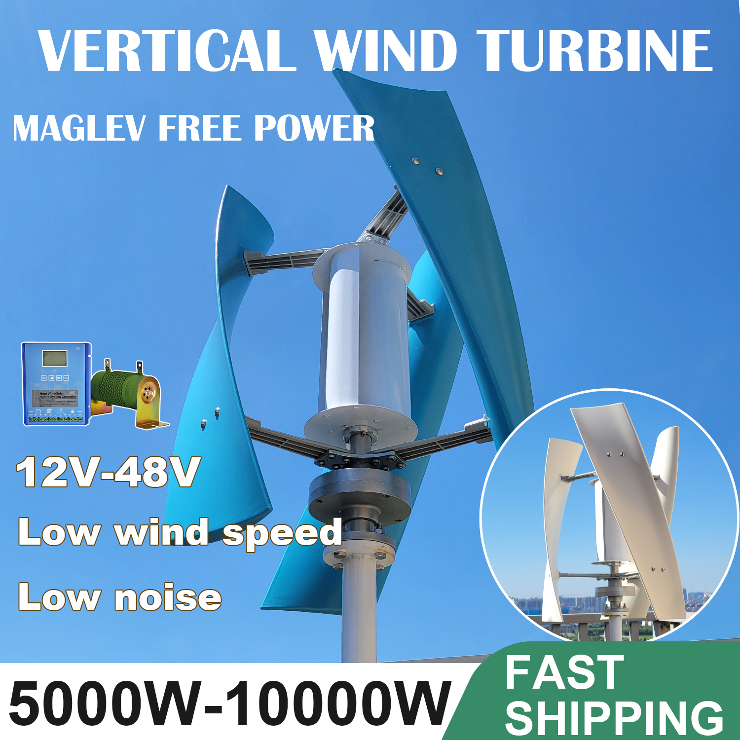 Agriculture Vertical Farming - 5000W 6000W Vertical Wind Turbine 12V