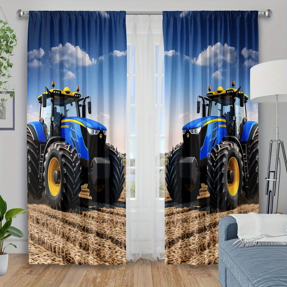Blue Tractor Curtain, Farm Mac - Agriculture Farming For Kids incelemesi ve fiyatı
