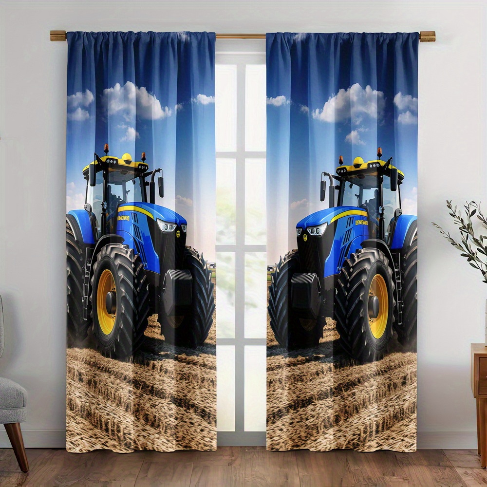 Blue Tractor Curtain, Farm Mac - Agriculture Farming For Kids incelemesi ve fiyatı