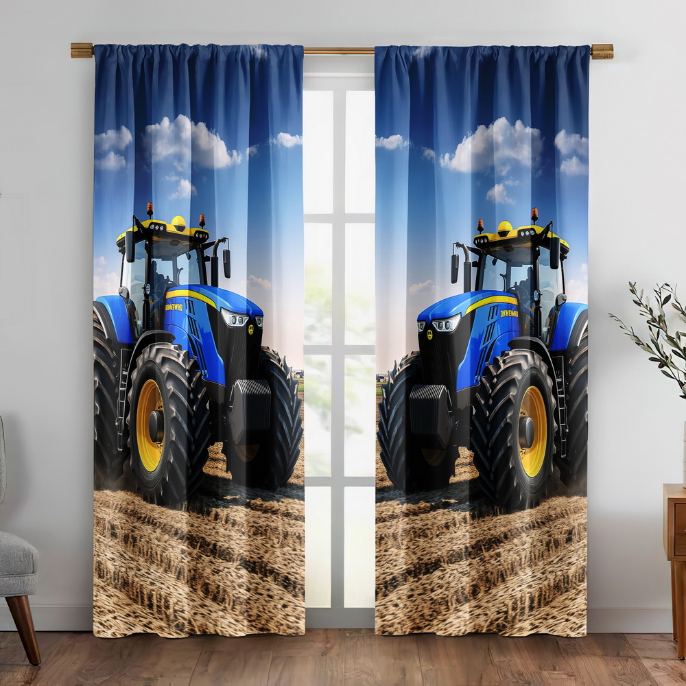 Blue Tractor Curtain, Farm Mac - Agriculture Farming For Kids incelemesi ve fiyatı