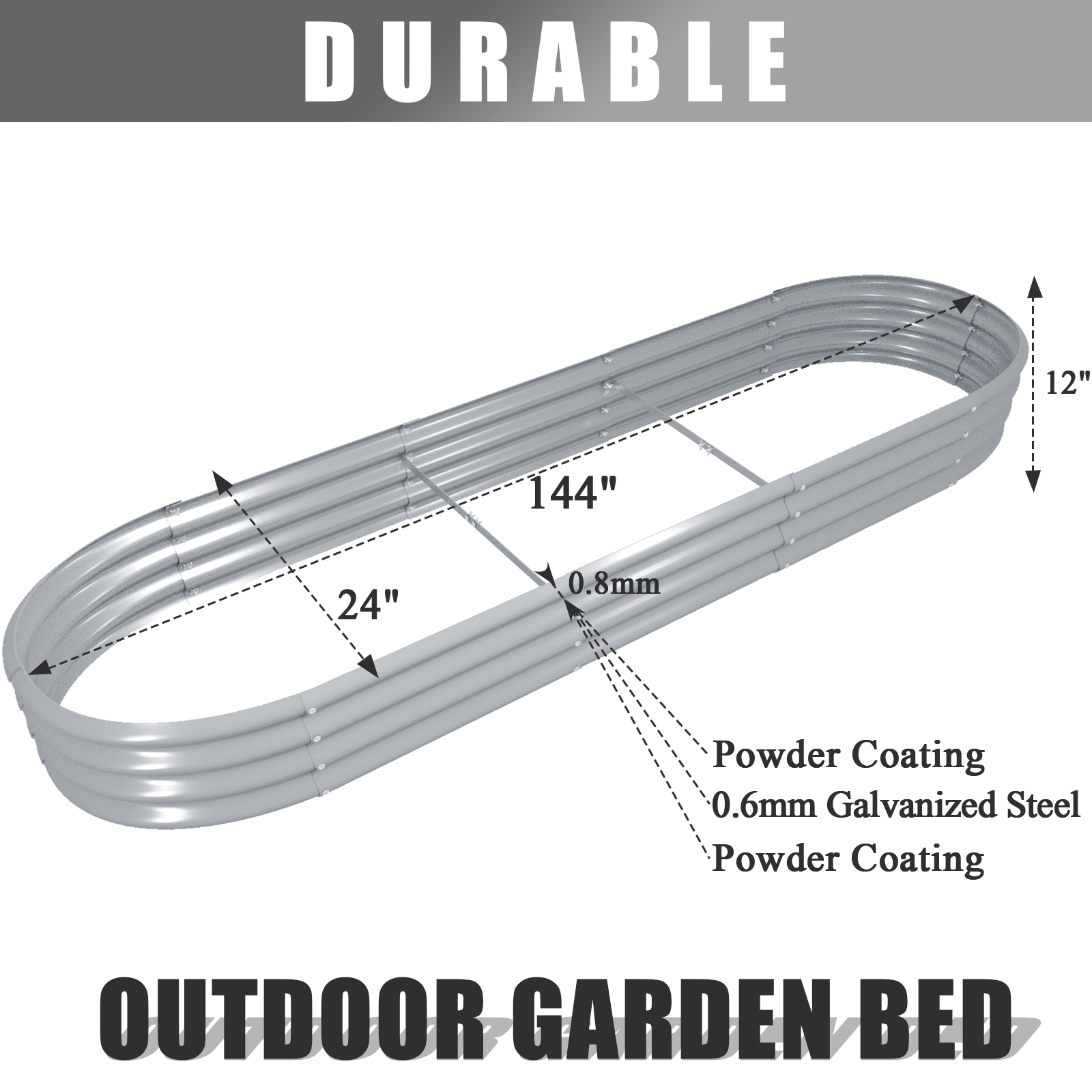 12x2x1FT Galvanized Raised Gar - Vegetable Transplanter incelemesi ve fiyatı