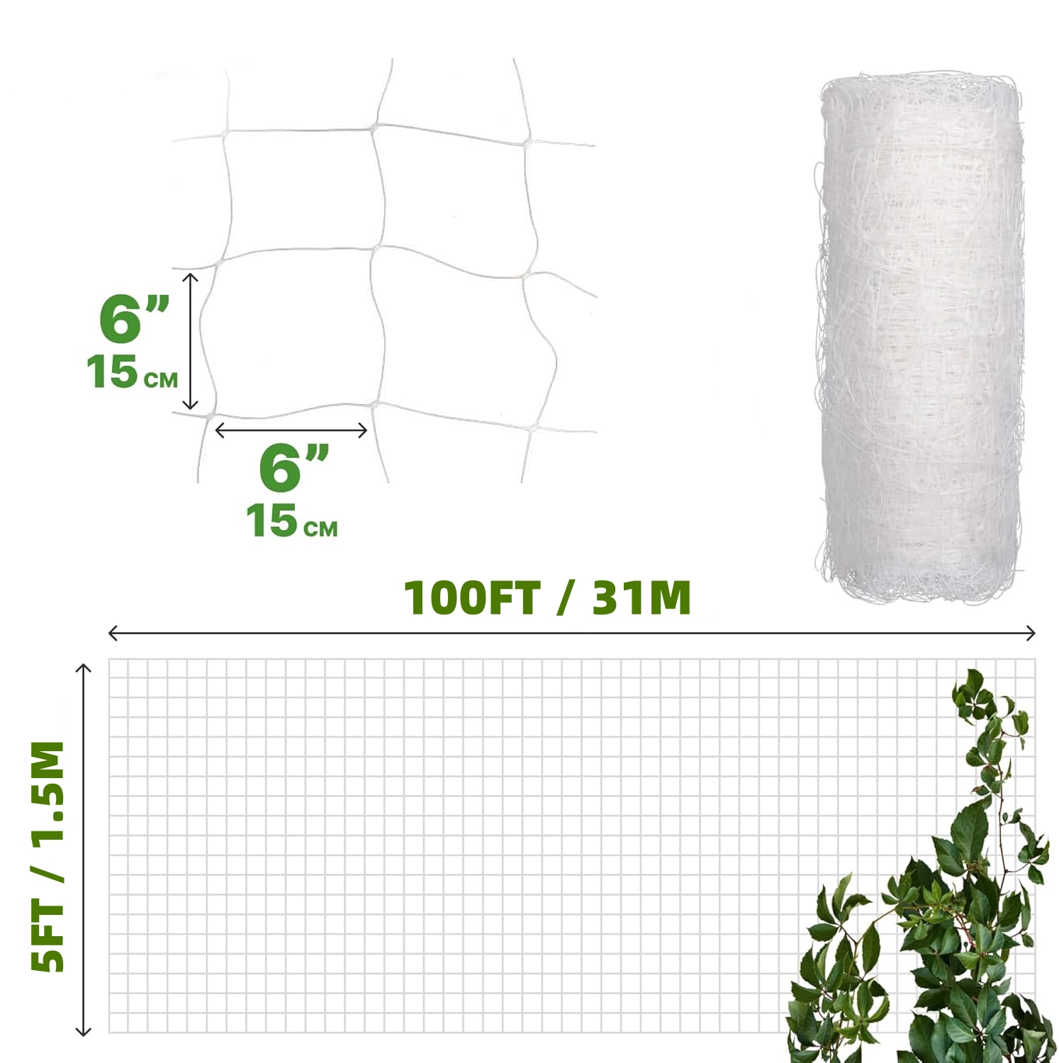 Plastic Trellis Netting 4x100f - Agriculture Vertical Farming incelemesi ve fiyatı